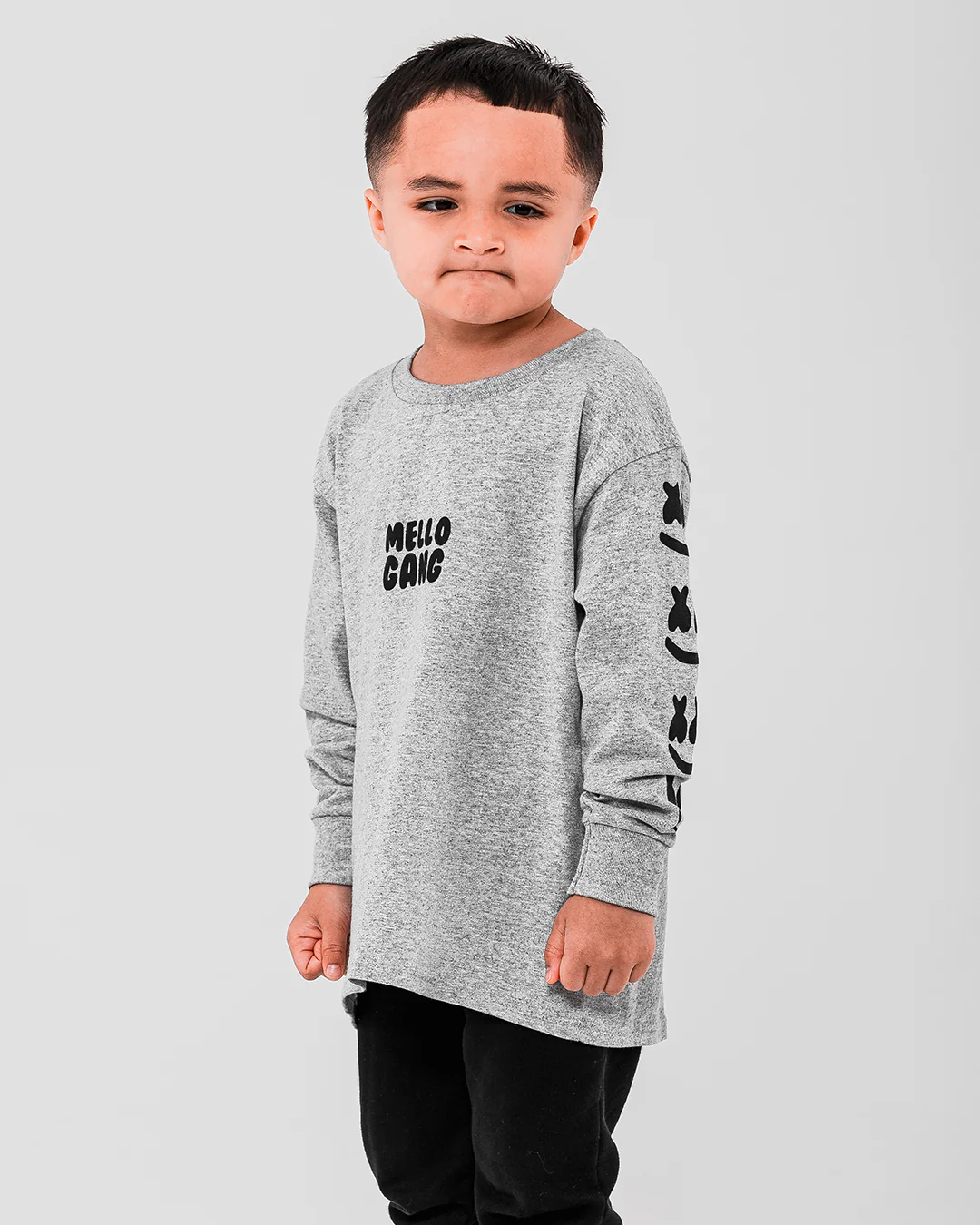 Faces L/S Shirt (Youth) — Athletic Heather - Image 4