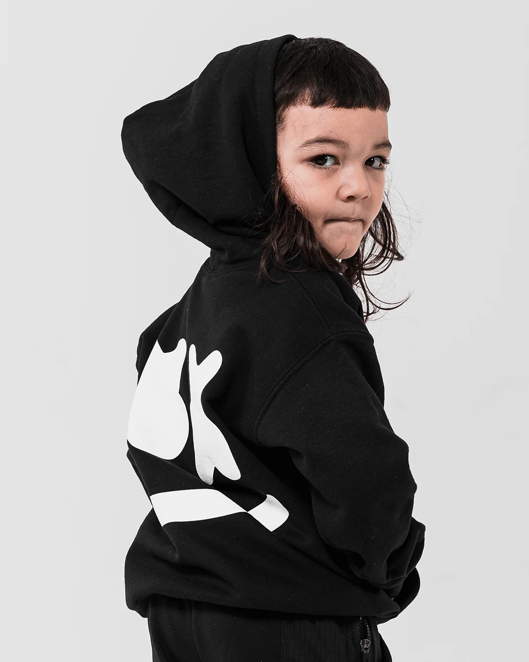 Smile Hoodie (Youth) — Black - Image 4